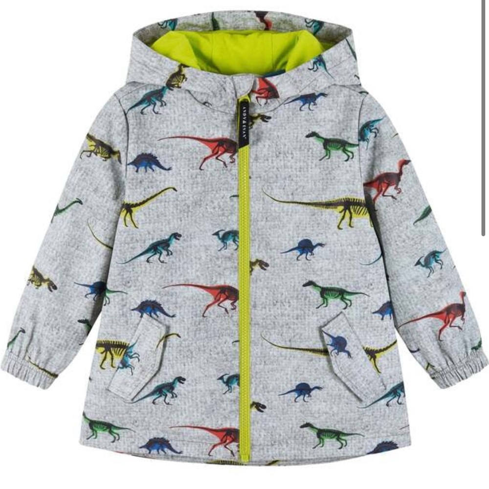 Andy & Evan Dinosaur Print Jacket with Green Lining